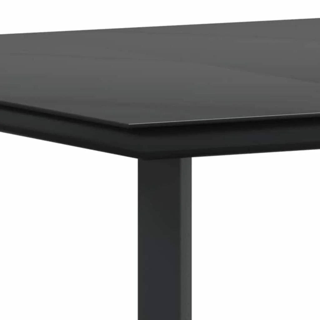 Záhradný jedálenský set s vankúšom 9 pcs Čierna polyratan