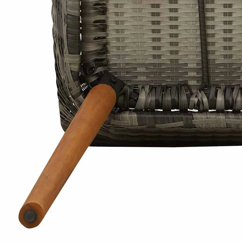 Záhradný jedálenský set s vankúšom 9 pcs Sivá polyratan