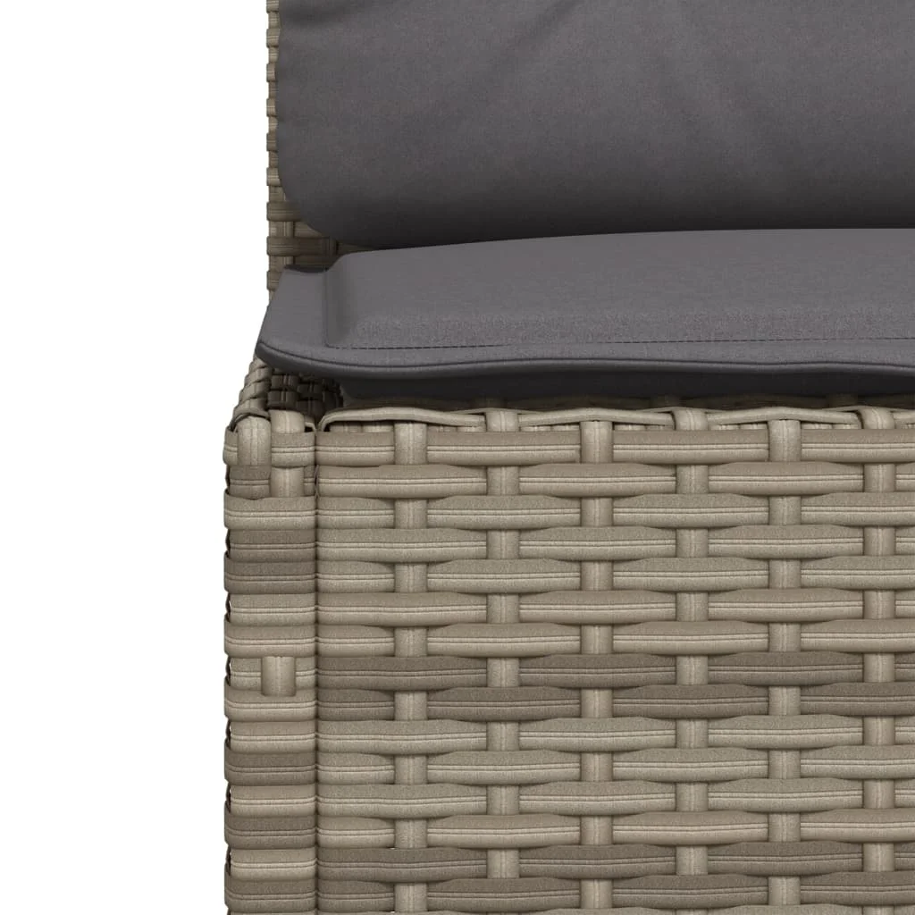10-dielna záhradná sedacia súprava s vankúšmi polyratanová sivá