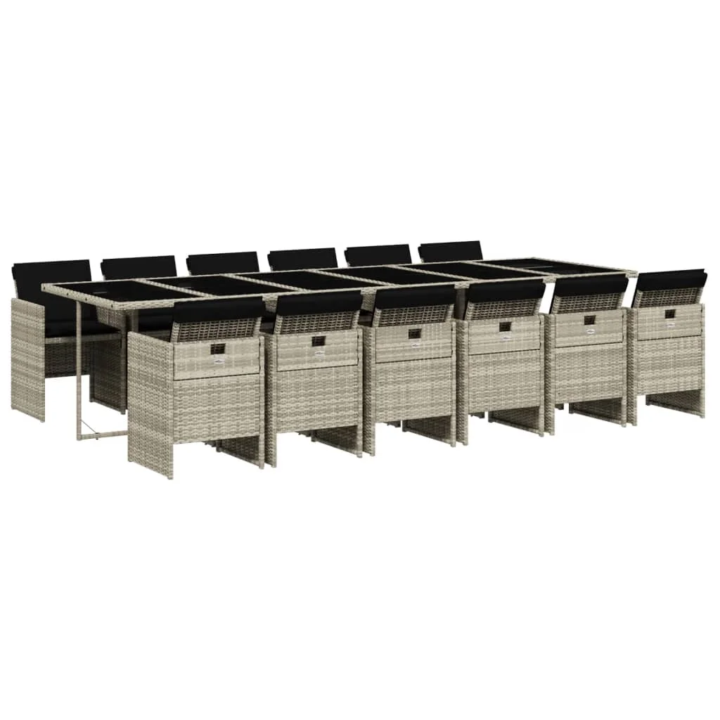 13-dielna záhrad. jedálenská súprava vankúš bledosivá polyratan