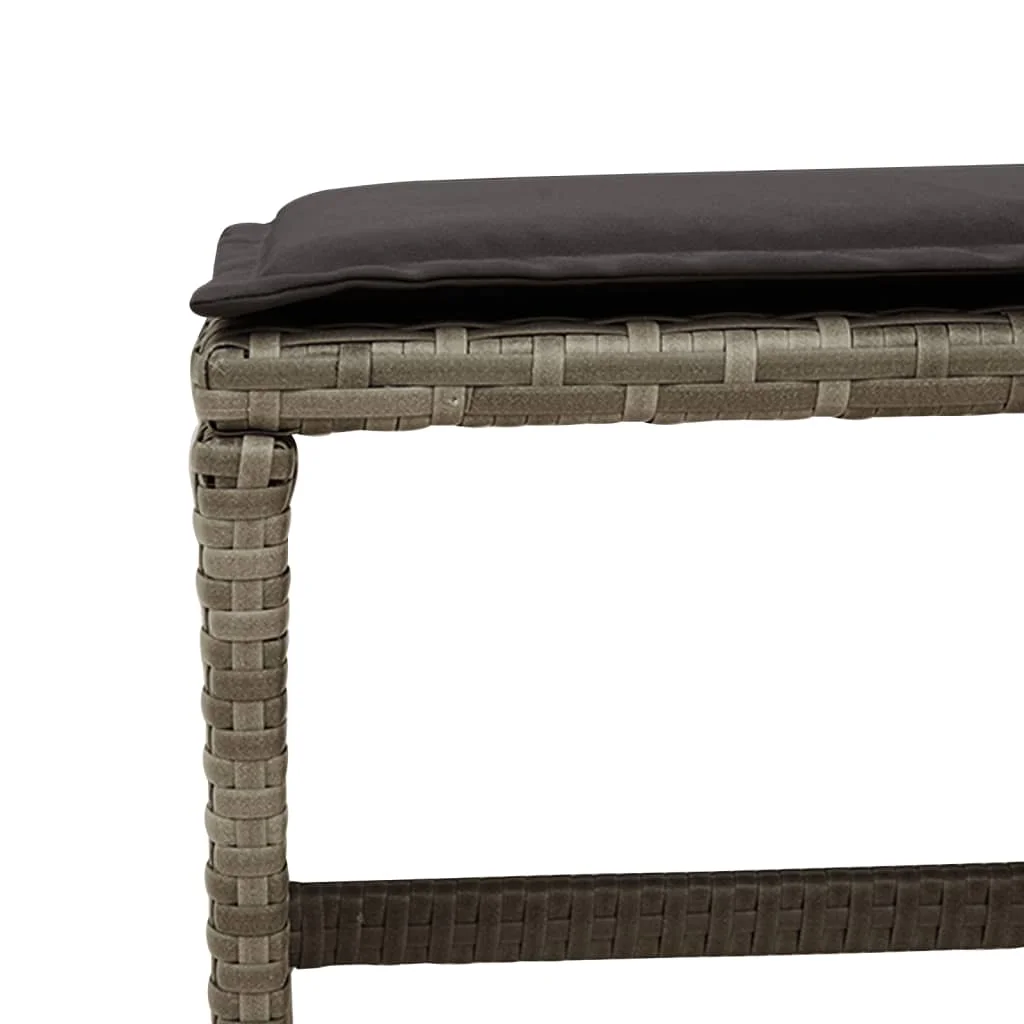 11-dielna záhradná jedálenská súprava s vankúšmi sivá polyratan