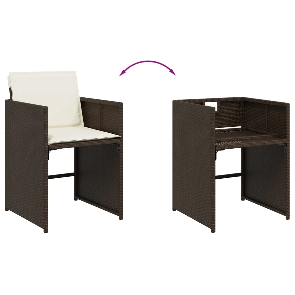 13-dielna záhradná jedálenská súprava vankúše hnedá polyratan