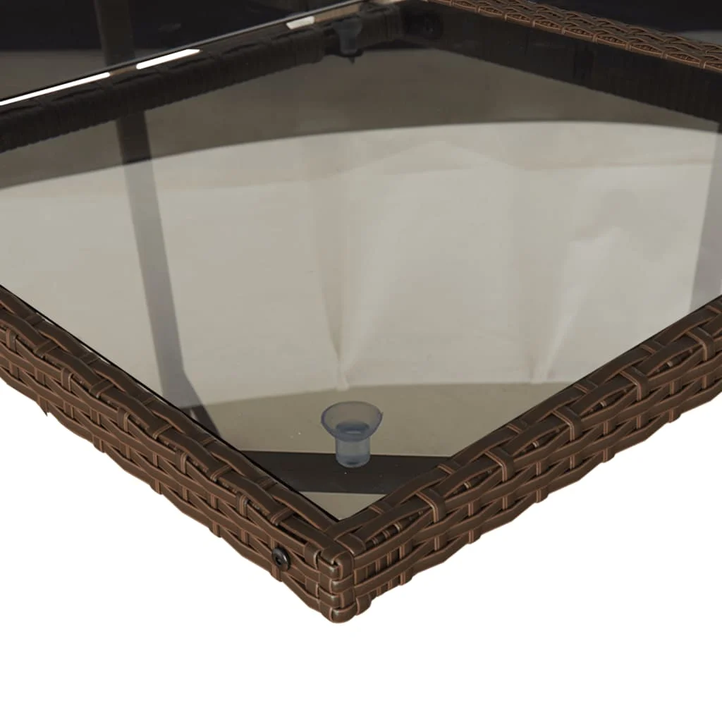 11-dielna záhradná sedacia súprava a vankúše hnedá polyratan