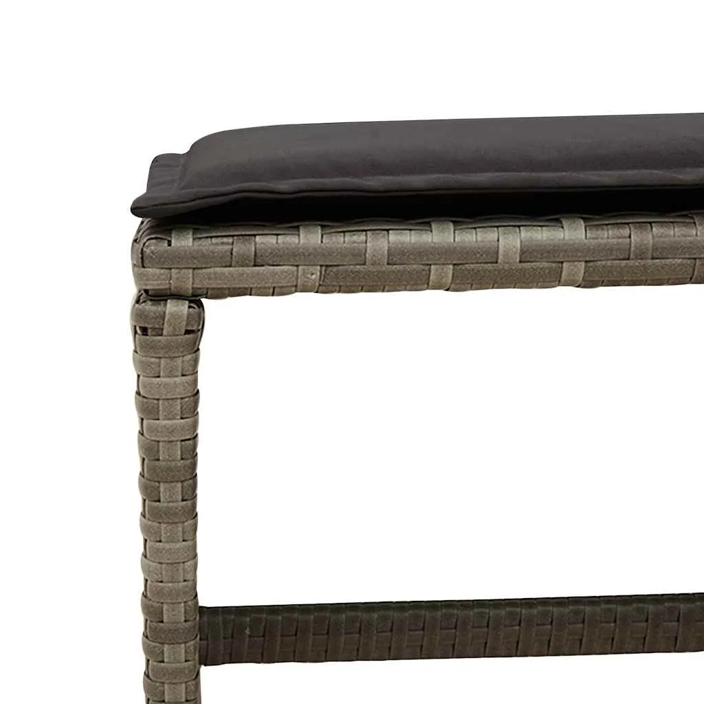 11-dielna záhradná jedálenská súprava s vankúšmi sivá polyratan