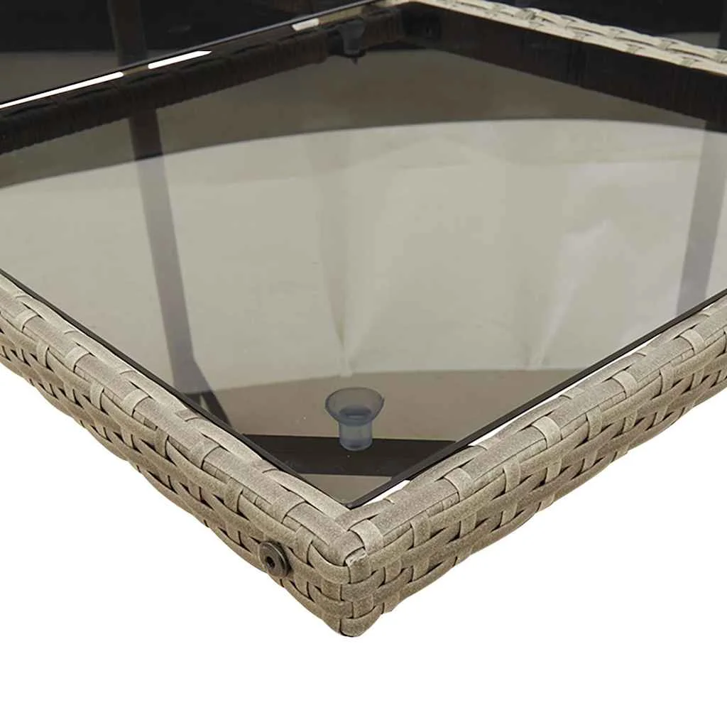 11-dielna záhradná jedálenská súprava s vankúšmi sivá polyratan