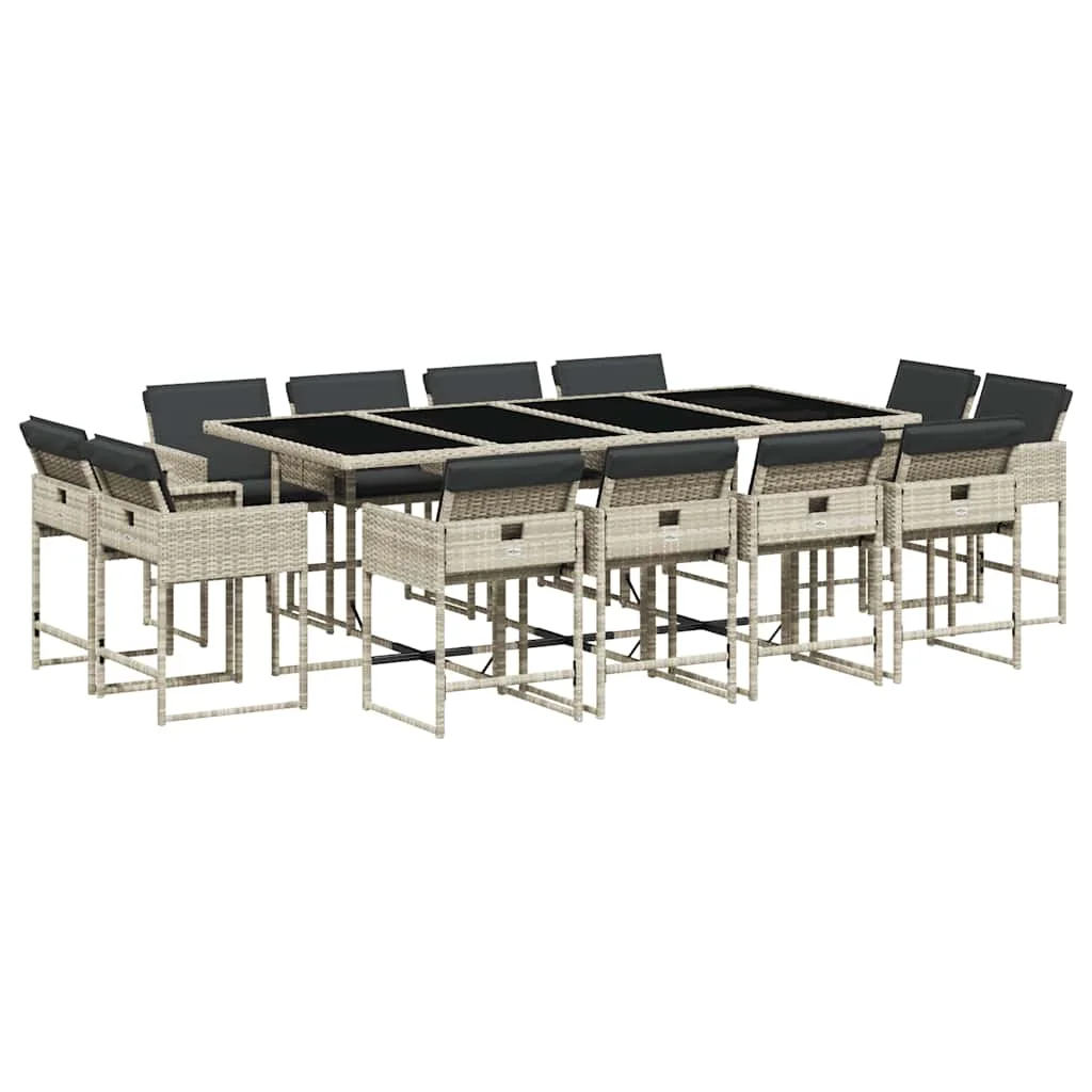 13-dielna záhrad. jedálenská súprava vankúš bledosivá polyratan