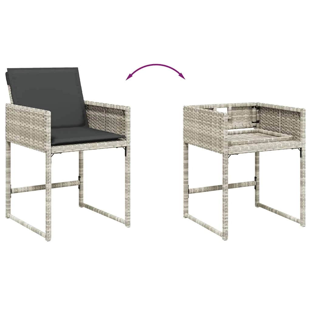 13-dielna záhrad. jedálenská súprava vankúš bledosivá polyratan