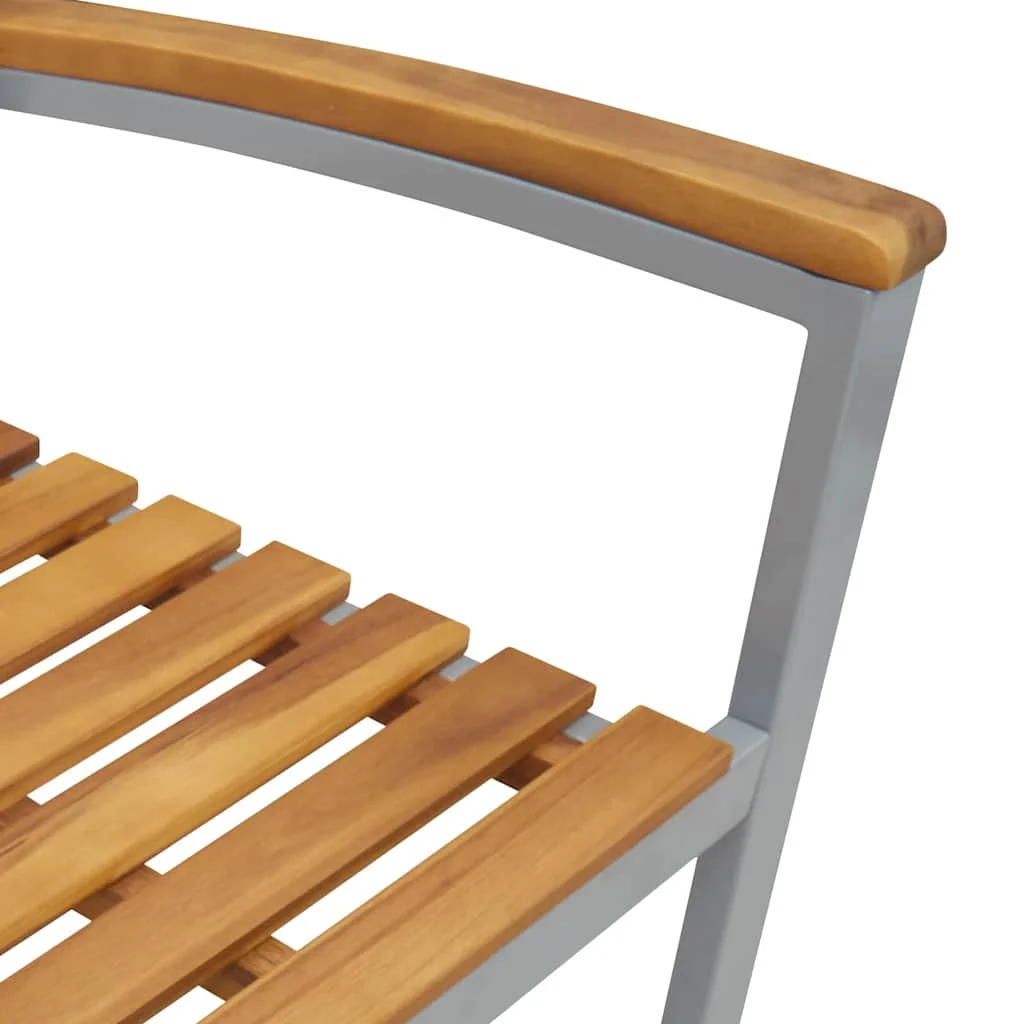 Záhradný jedálenský set 7 pcs Sivá Pevné akáciové drevo