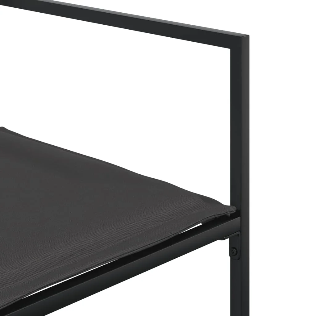 11-dielna záhrad. jedálenská súprava s vankúšmi čierna textilén