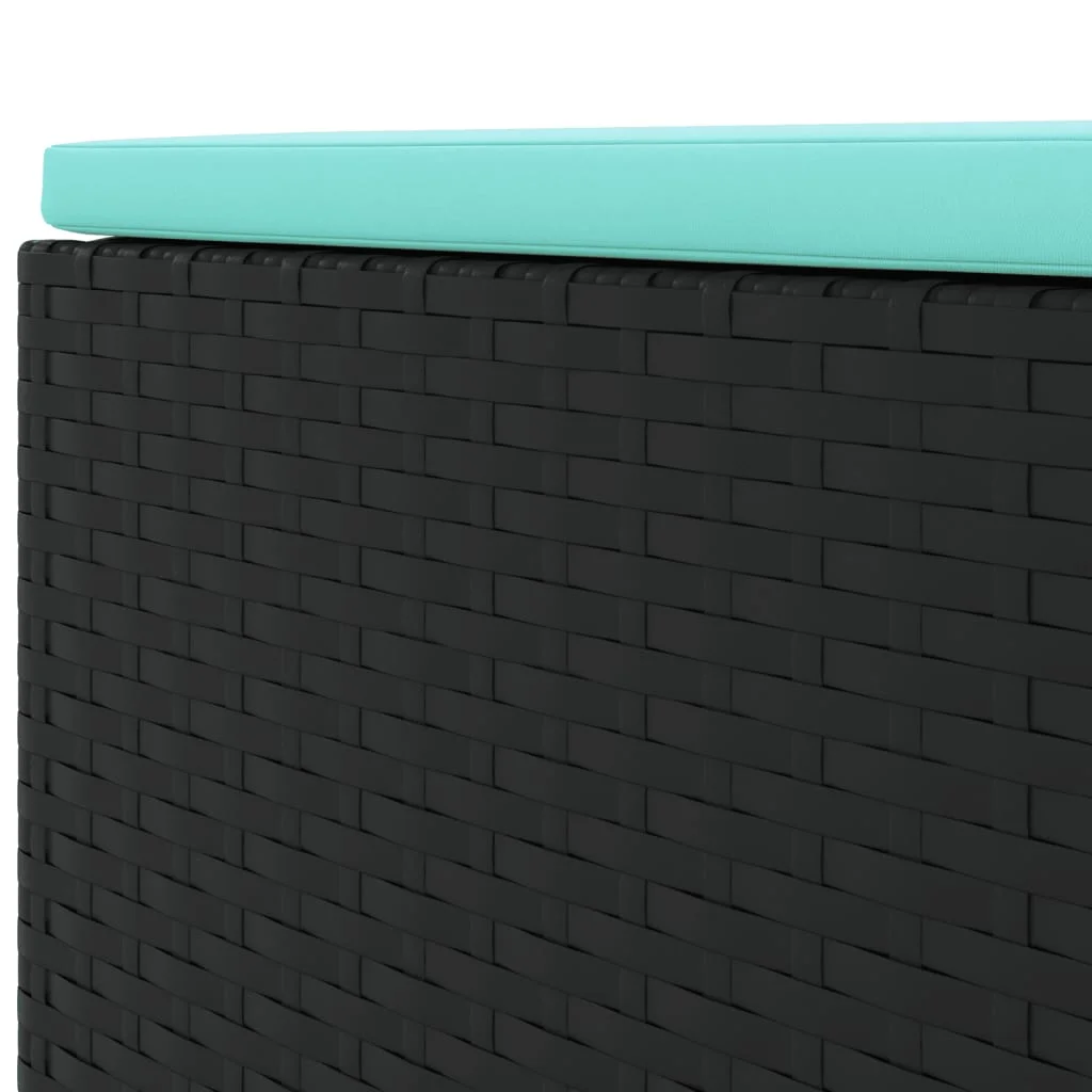 6-dielna záhradná sedacia súprava s vankúšmi polyratan čierna