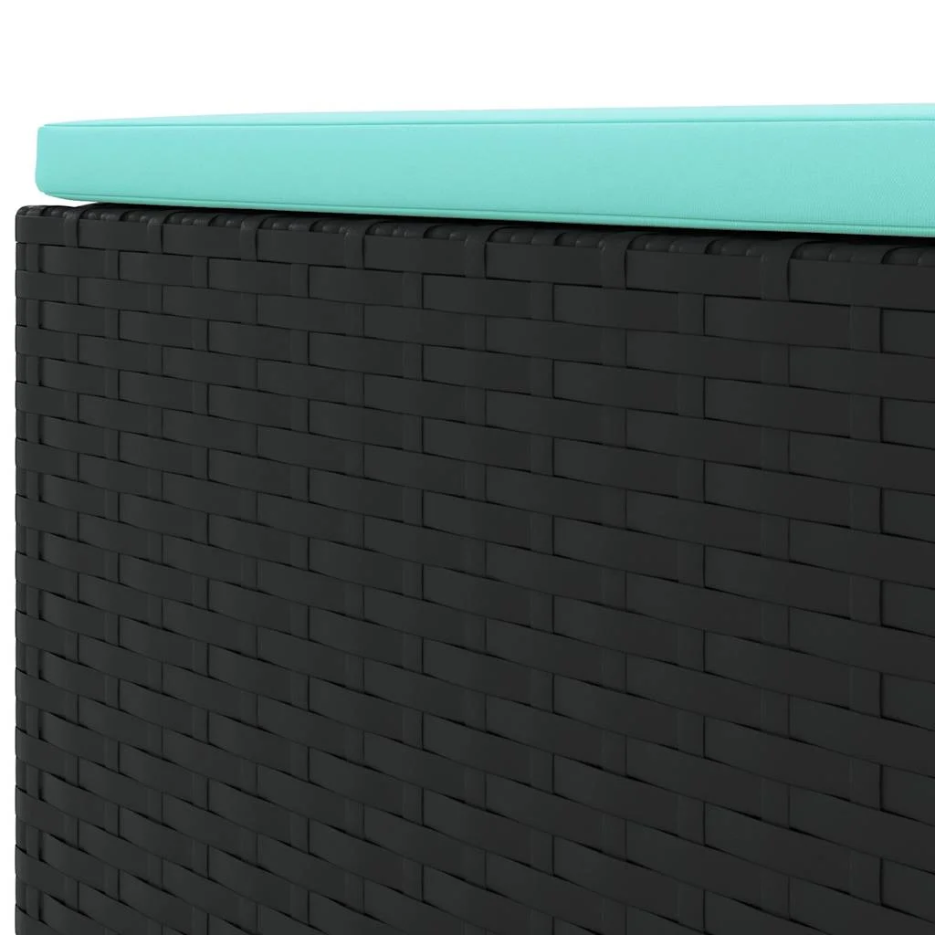 6-dielna záhradná sedacia súprava s vankúšmi polyratan čierna