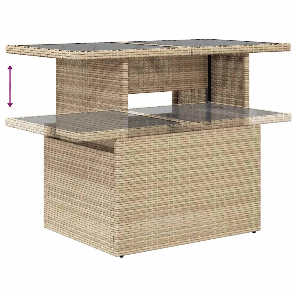 6-dielna záhradná súprava pohoviek s vankúšmi béžová polyratan