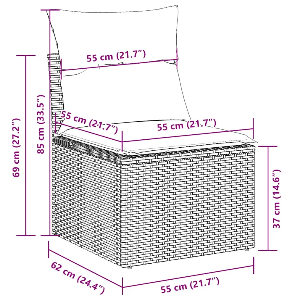 6-dielna záhradná súprava pohoviek s vankúšmi béžová polyratan