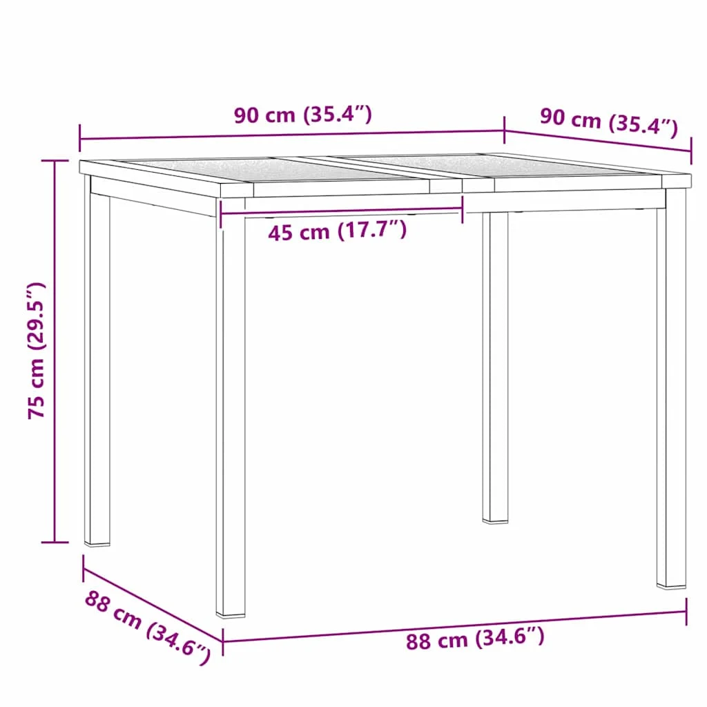 Záhradný jedálenský set 3 pcs Hnedá Pevné akáciové drevo
