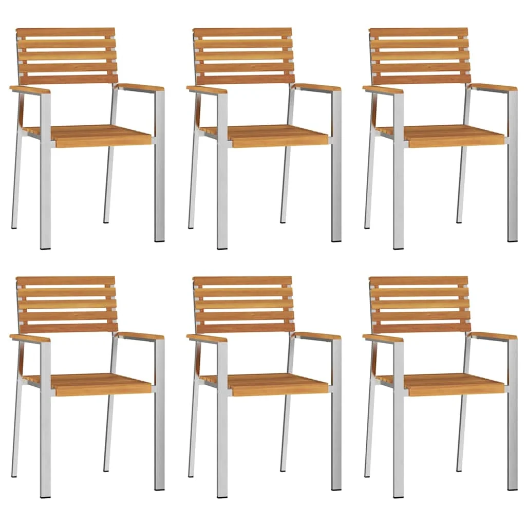 Záhradný jedálenský set 7 pcs Hnedá Pevné akáciové drevo