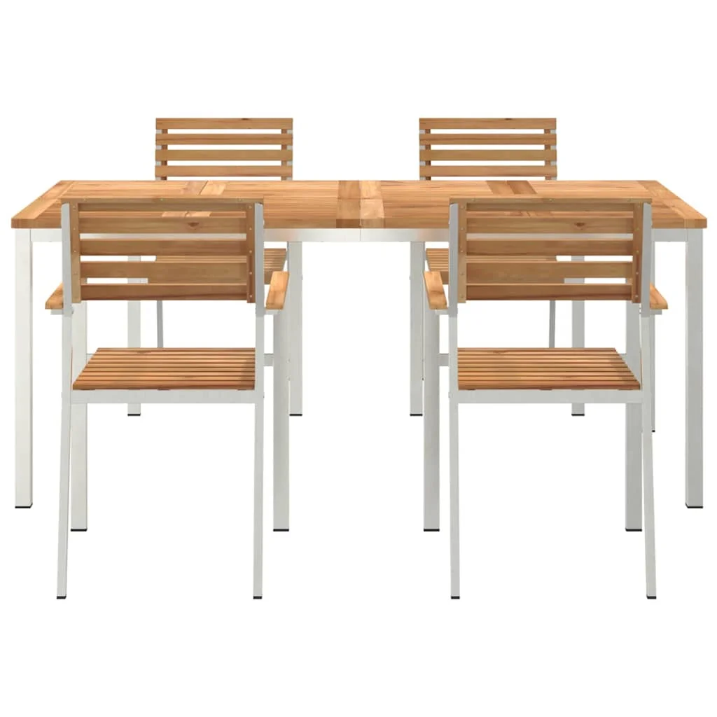 Záhradný jedálenský set 5 pcs Hnedá Husté teakové drevo