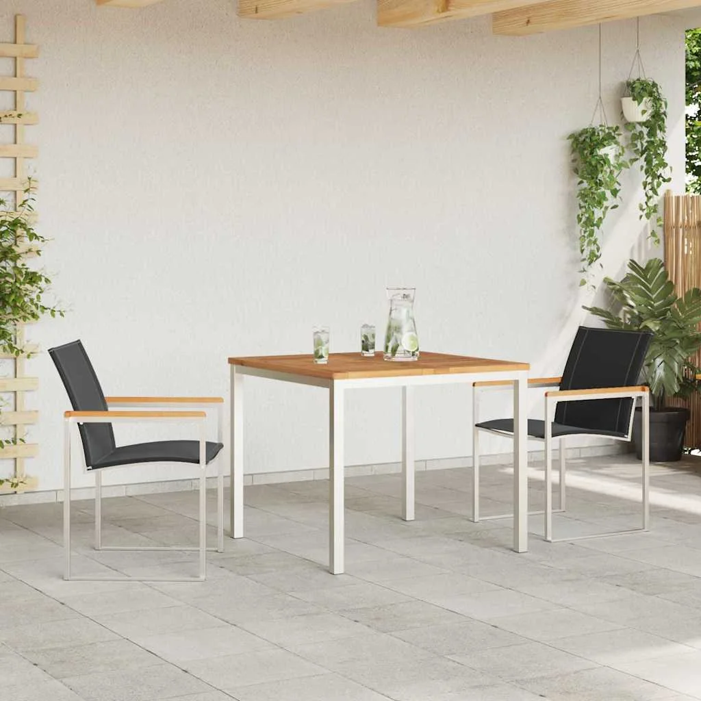 Záhradný jedálenský set 3 pcs Hnedá Pevné akáciové drevo