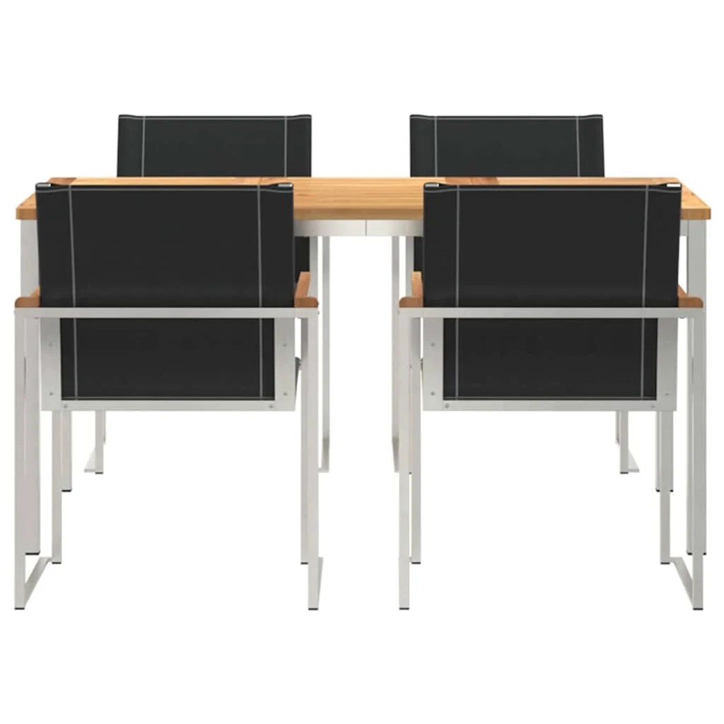 Záhradný jedálenský set 5 pcs Hnedá Pevné akáciové drevo