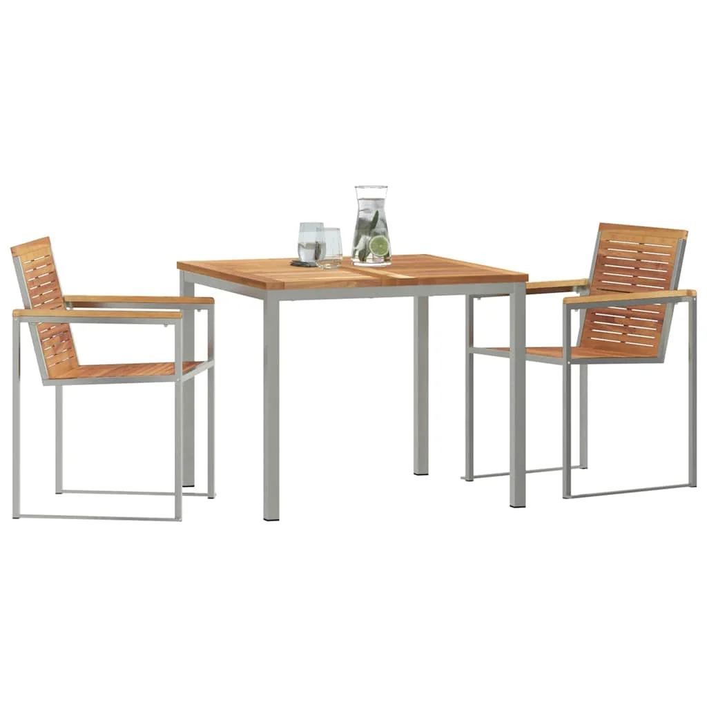 Záhradný jedálenský set 3 pcs Hnedá Husté teakové drevo