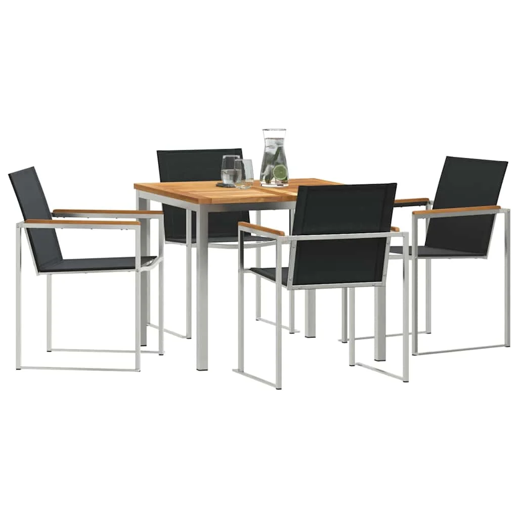 Záhradný jedálenský set 5 pcs Hnedá Husté teakové drevo