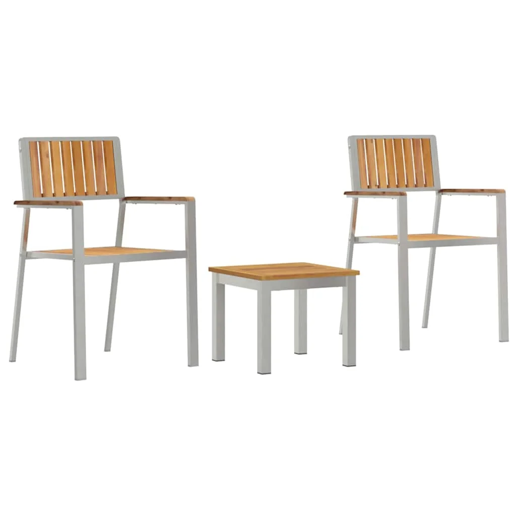 Záhradný jedálenský set 3 pcs Hnedá Husté teakové drevo