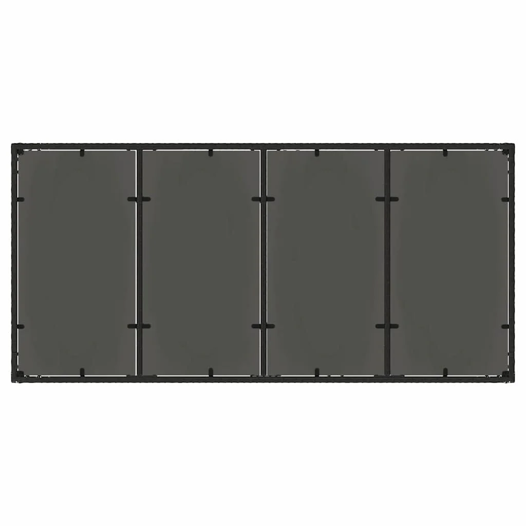 Záhradný jedálenský set 9 pcs Čierna polyratan