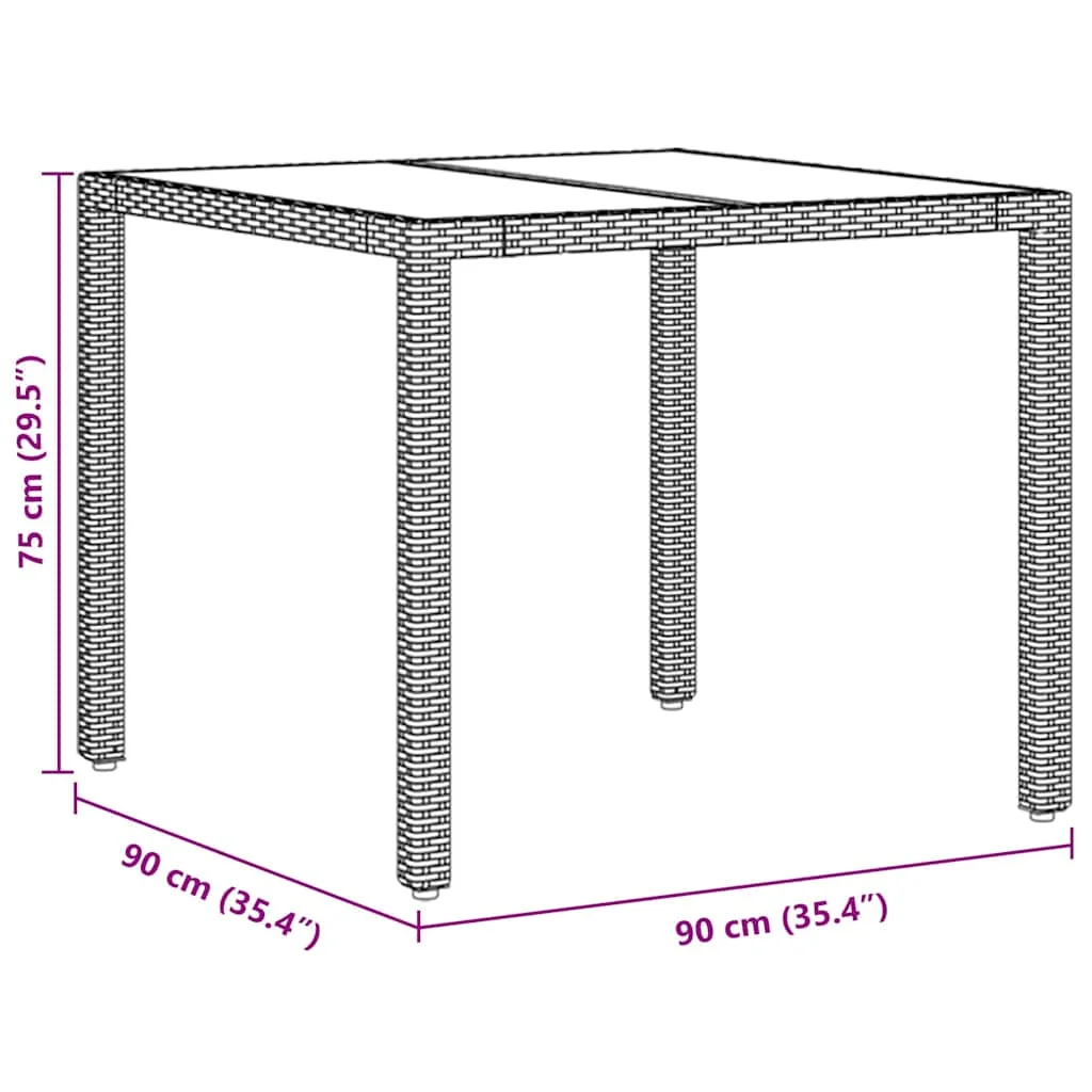 Záhradný jedálenský set 5 pcs Hnedá polyratan