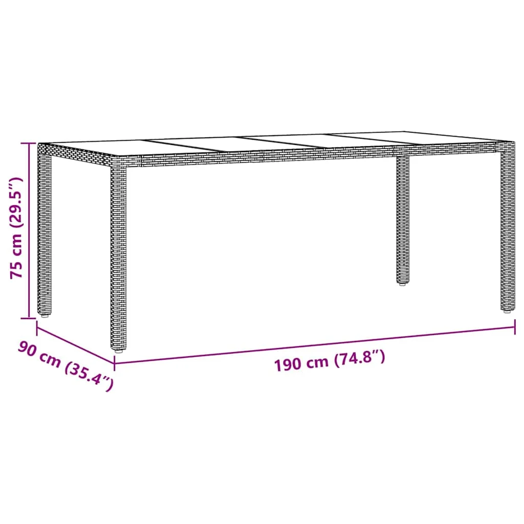 Záhradný jedálenský set 7 pcs Sivá polyratan