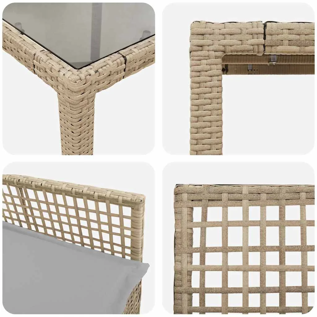 Záhradný jedálenský set 5 pcs Béžová polyratan