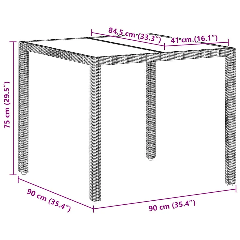 Záhradný jedálenský set 3 pcs Svetlosivá polyratan