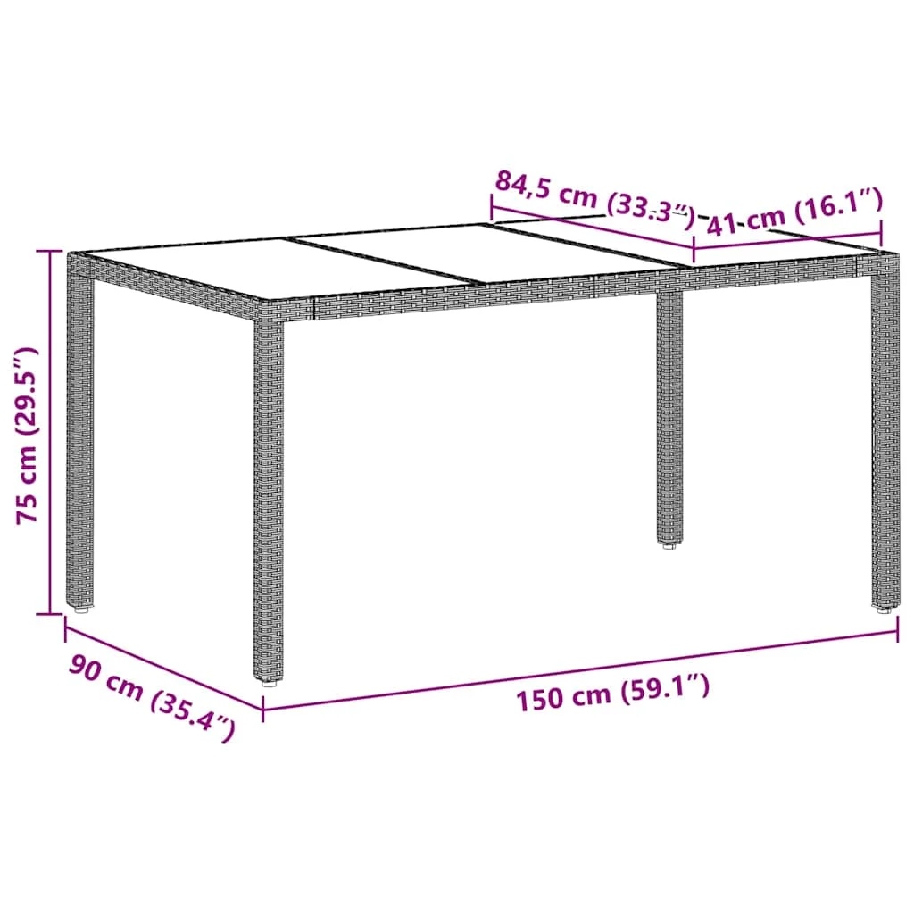 Záhradný jedálenský set 5 pcs Svetlosivá polyratan