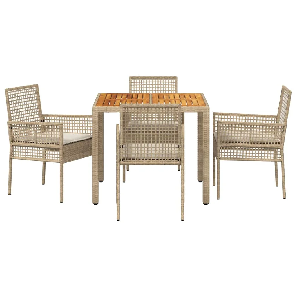 Záhradný jedálenský set 5 pcs Béžová polyratan