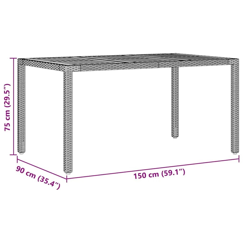Záhradný jedálenský set 5 pcs Béžová polyratan