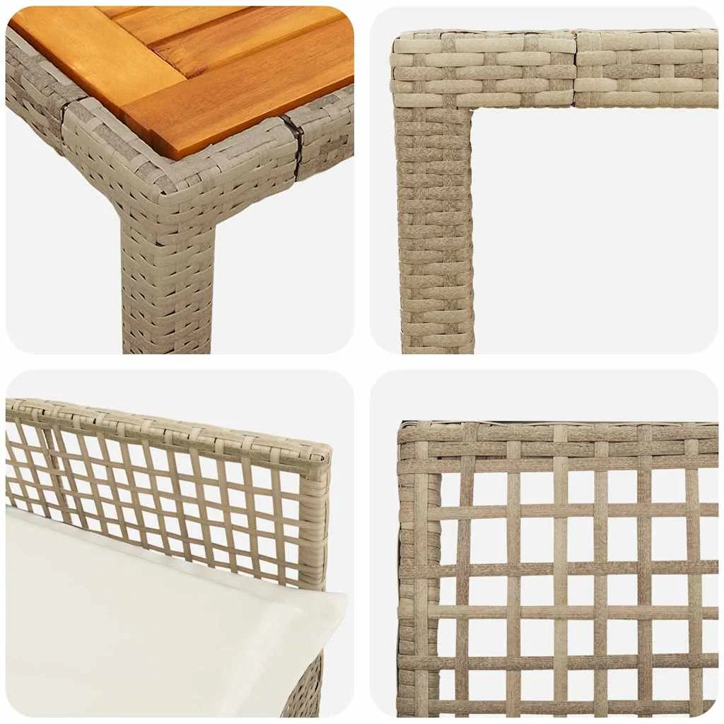 Záhradný jedálenský set 5 pcs Béžová polyratan