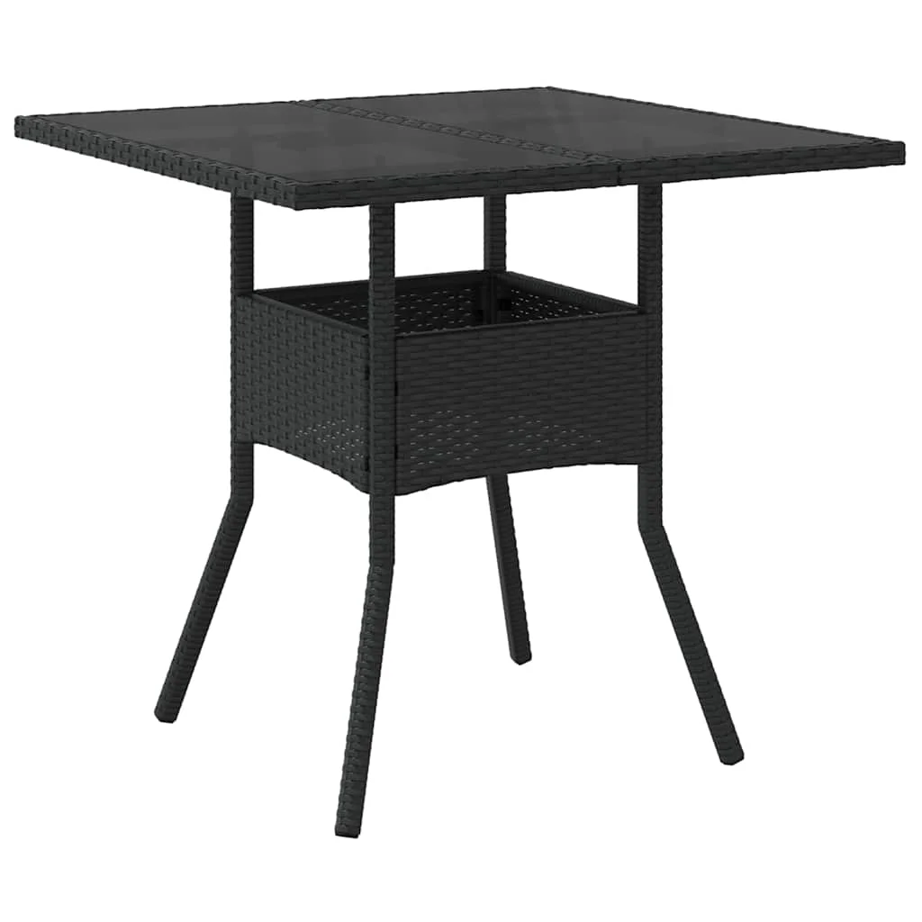 Záhradný jedálenský set 3 pcs Čierna polyratan