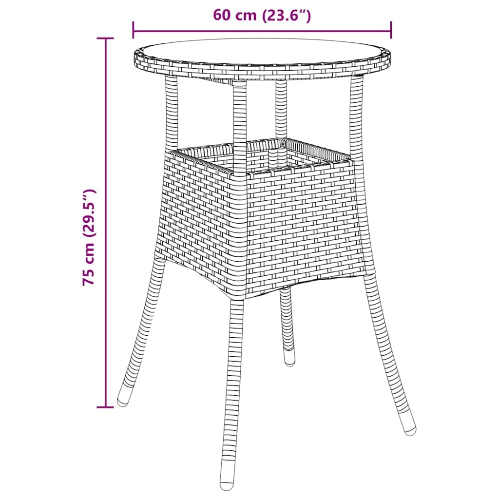 Záhradný jedálenský set 5 pcs Čierna Poly ratan