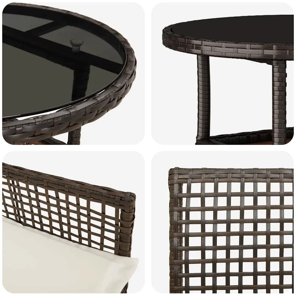 Záhradný jedálenský set 5 pcs Hnedá polyratan