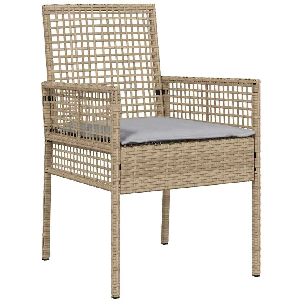 Záhradný jedálenský set 3 pcs Béžová Poly ratan