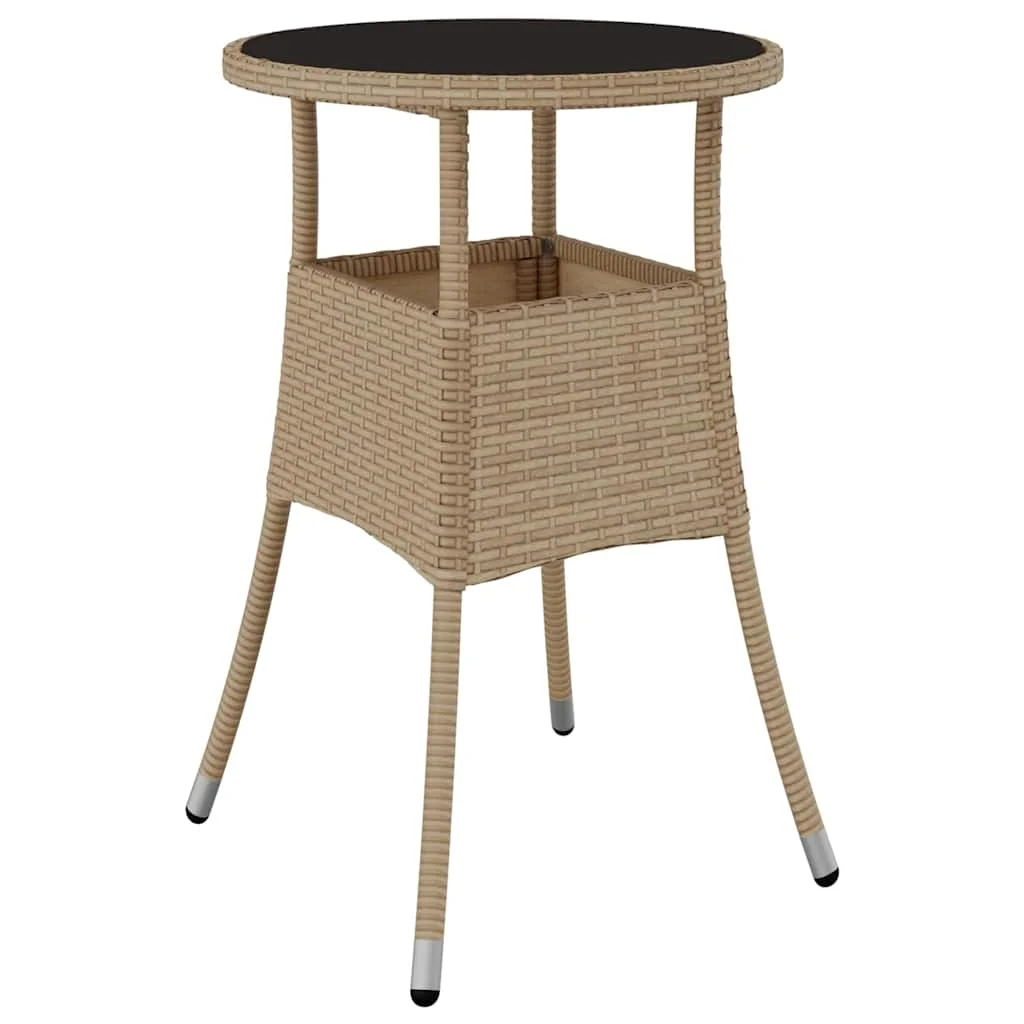 Záhradný jedálenský set 3 pcs Béžová Poly ratan