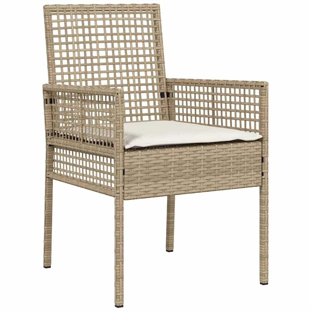 Záhradný jedálenský set 3 pcs Béžová Poly ratan