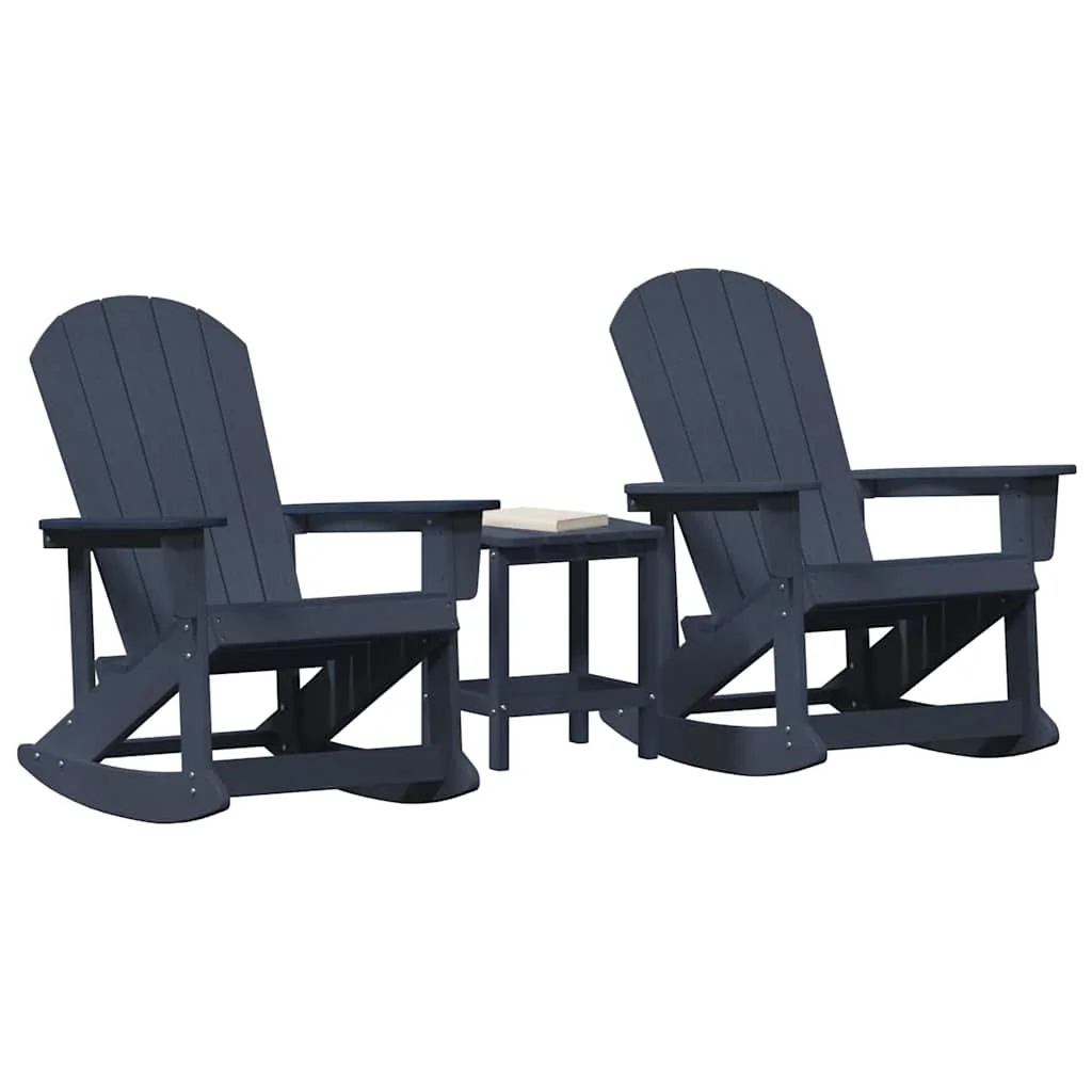 Záhradný lounge set 3 pcs Námornícka modrá HDPE