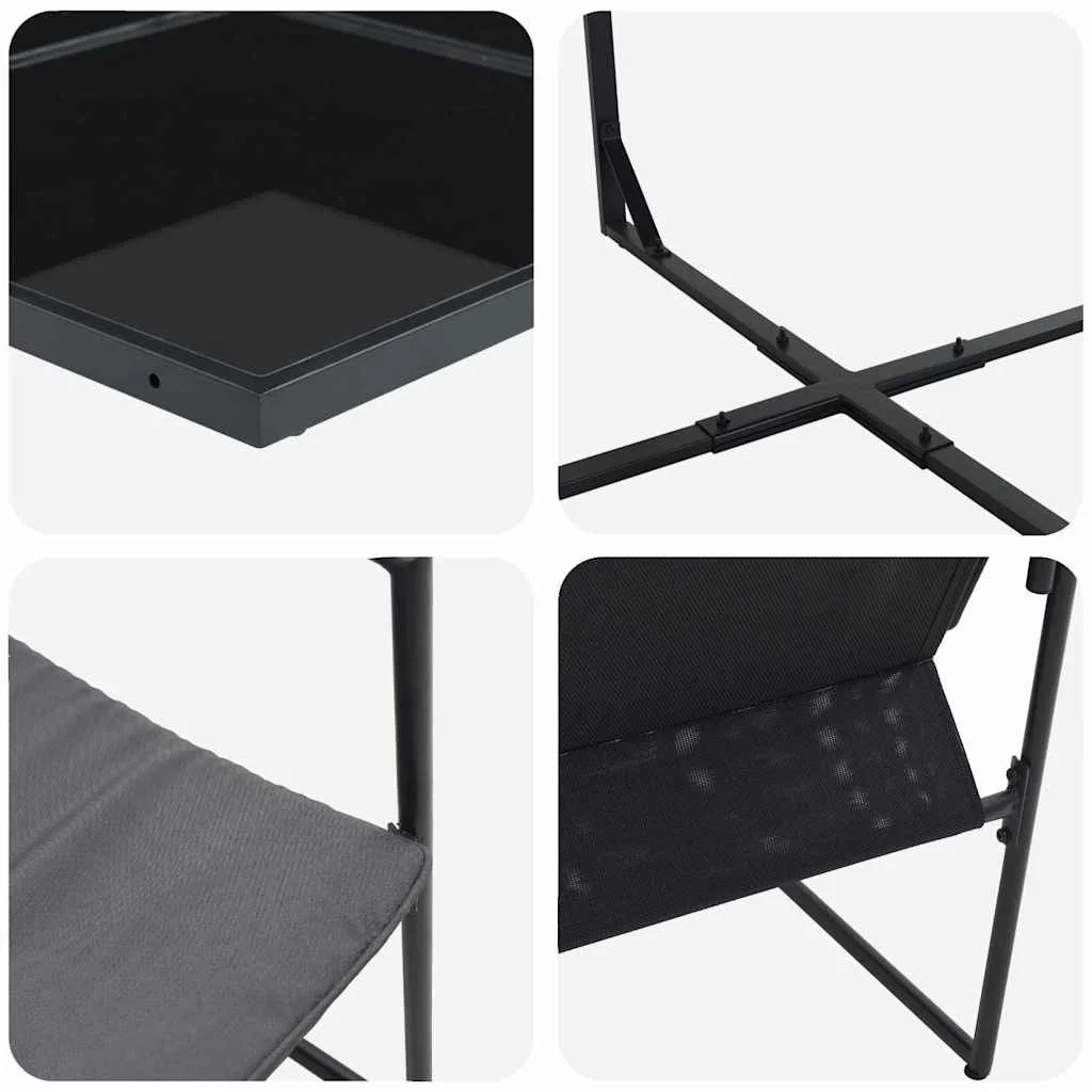 Záhradný jedálenský set 5 pcs Čierna Oceľ