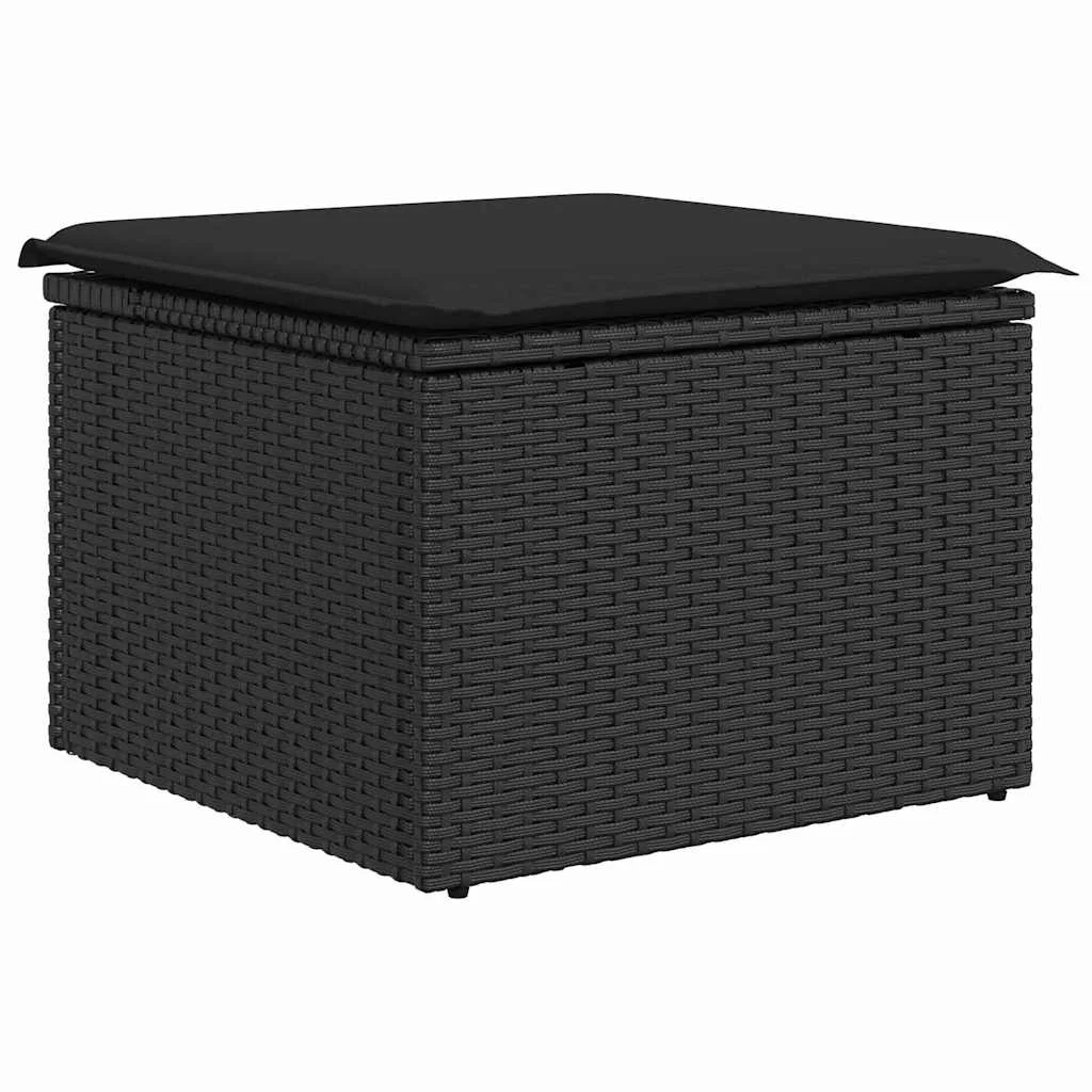 Súprava záhradných pohoviek 9 pcs Čierna Poly ratan