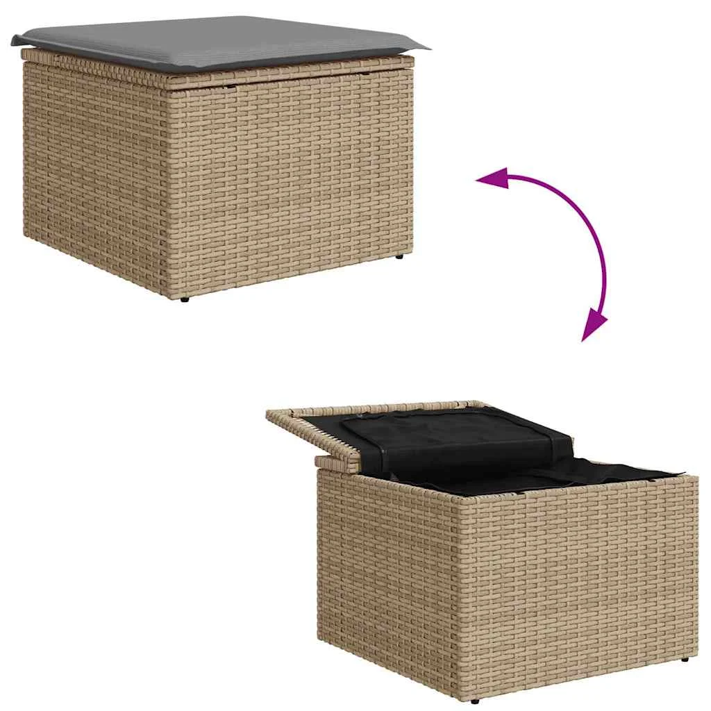 Súprava záhradných pohoviek s úložiskom 4 pcs Béžová polyratan