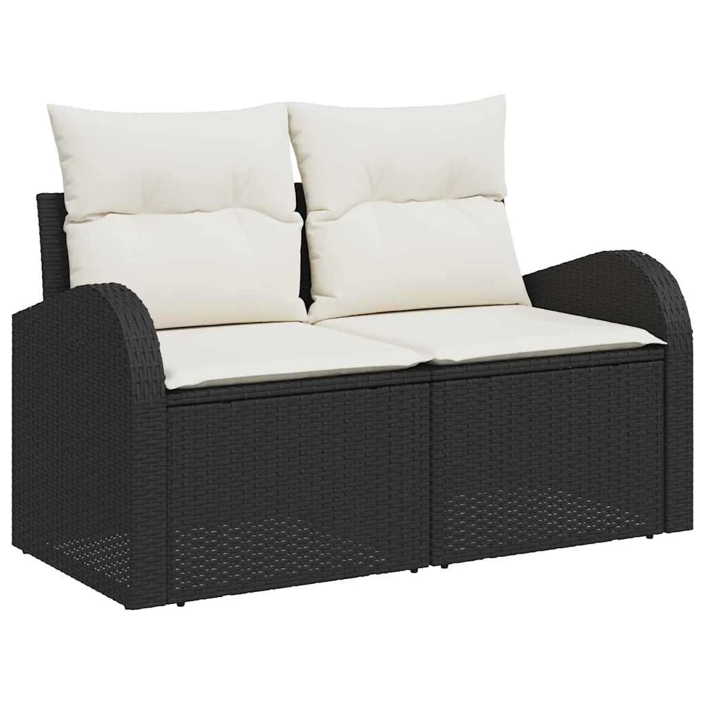 Súprava záhradných pohoviek 7 pcs Čierna Poly ratan