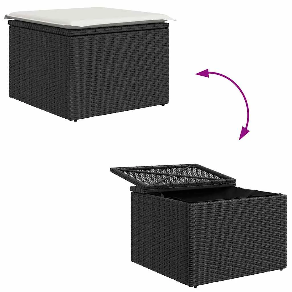 Súprava záhradných pohoviek 5 pcs Hnedá a smotanová polyratan