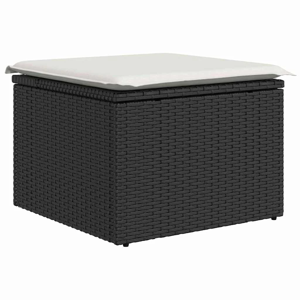 Súprava záhradných pohoviek 8 pcs Čierna a krémová polyratan