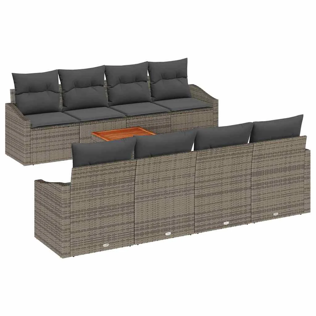 Súprava záhradných pohoviek 7 pcs Sivá