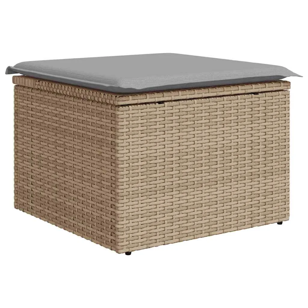 Súprava záhradných pohoviek 7 pcs Beige a svetlo šedá polyratan