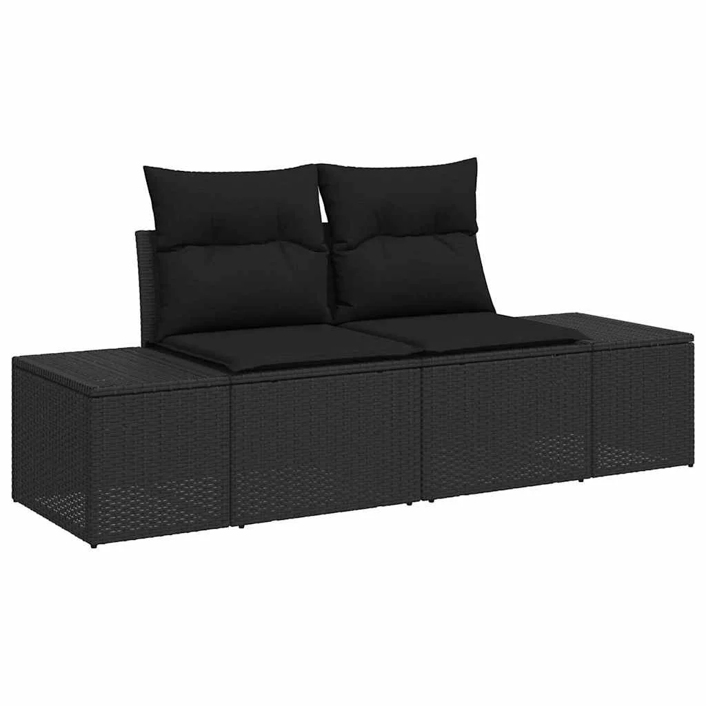 Súprava záhradných pohoviek 7 pcs Čierna